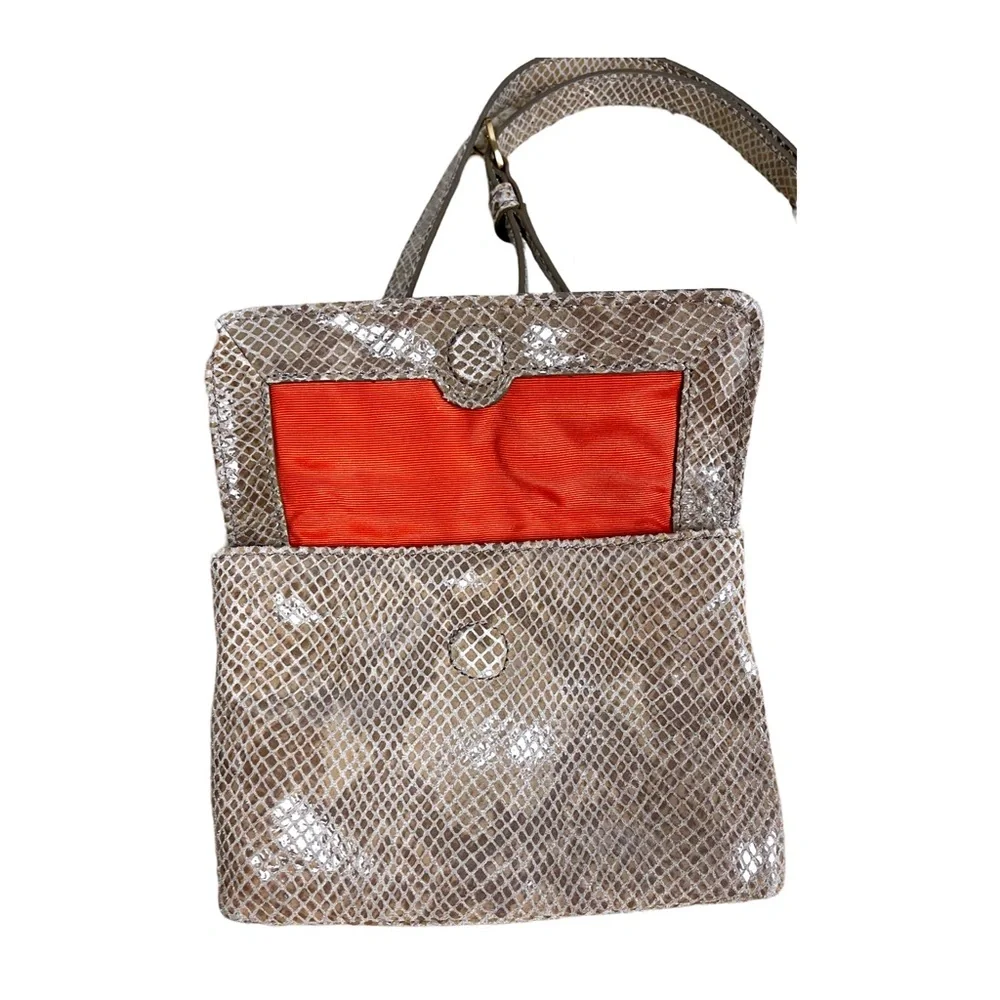 Cole Haan Faux Snake skin Neutral Crossbody Bag - Picture 4 of 5